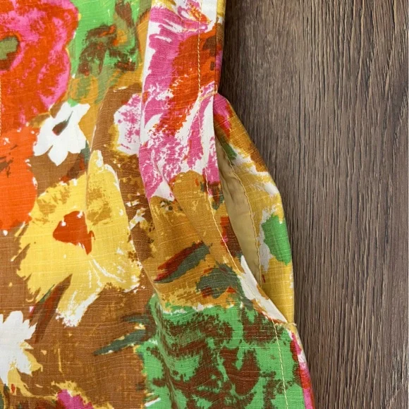 Talbots Dress Size 6 Sheath Floral Pockets Sleeveless Bright Colors 100% cotton - Picture 11 of 14